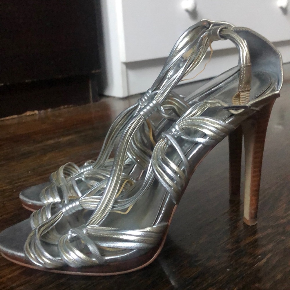 Calvin Klein silver strappy sandals